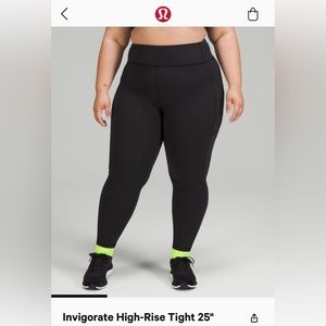 Lululemon invigorate right 25” black size 4